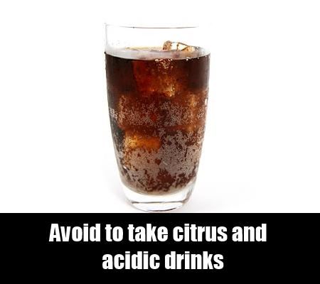Évitez les boissons acides