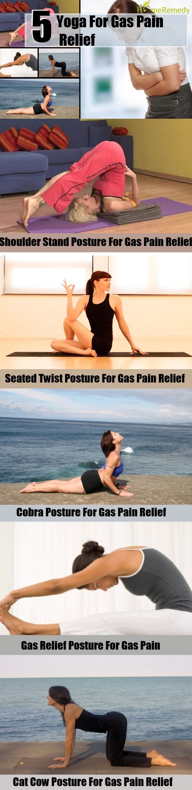 5 Yoga Pour Gaz Soulagement de la douleur