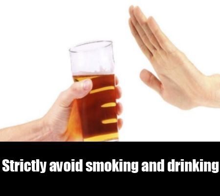 éviter de fumer et de boire