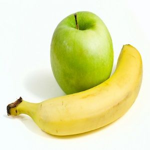Vert pomme et la banane