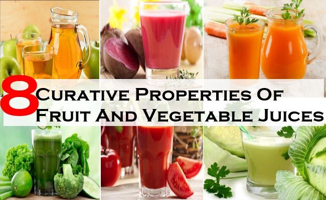 Propriétés curatives de jus de fruits et légumes