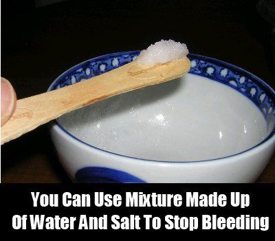 Arrêter le saignement de sel et de l'eau
