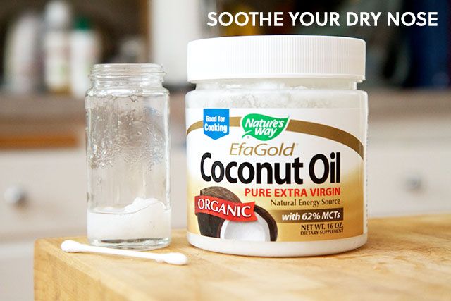huile de noix de coco pour le nez sec