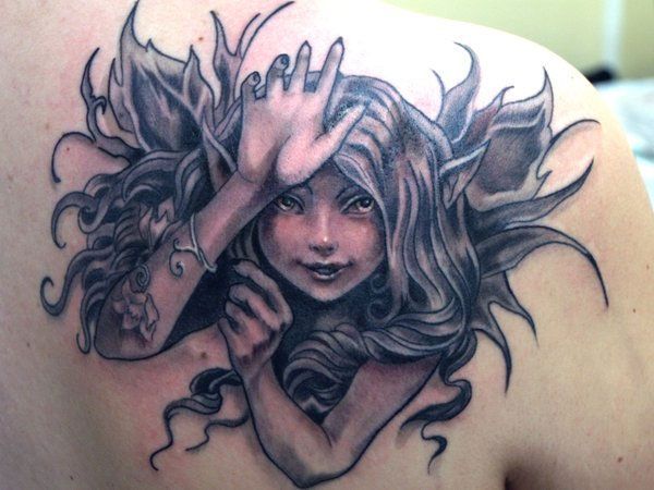 Ange Design Tattoo pour les filles épaules
