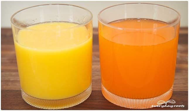 jus d'orange vs boisson à l'orange
