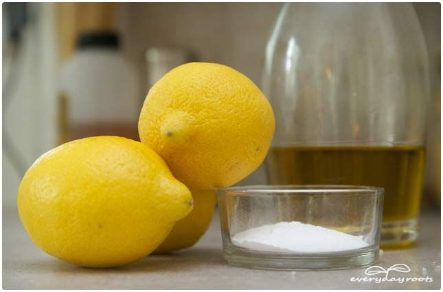 citron, huile d'olive et le bicarbonate de soude