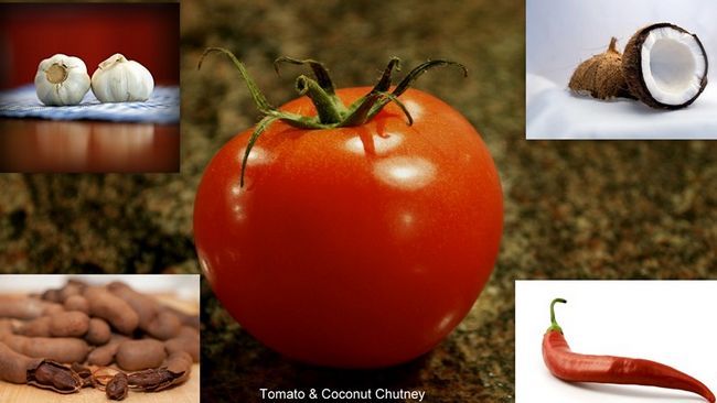 tomate piquante et noix de coco chutney